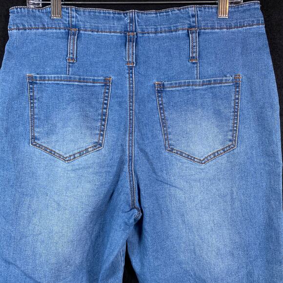 Chelsea & Violet Womens Jeans Blue Button Fly Cropped Capris Stretch 29 - Picture 11 of 12